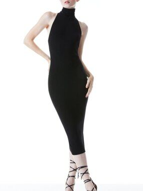 delora vegan leather bodycon midi dress Xiomara Bodycon Faux Leather Midi Dress VICI